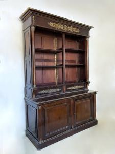 Antique bookcase - 18th century - walnut and bronze